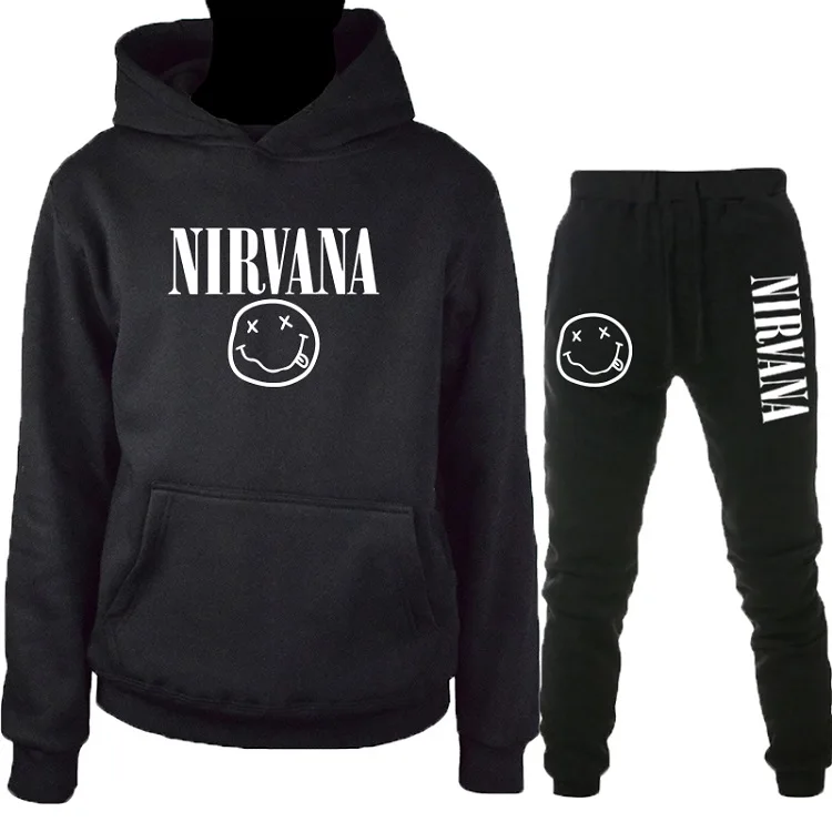 Модный мужской теплый свитер с капюшоном Nirvana 100% хлопок удобный в носке ваш