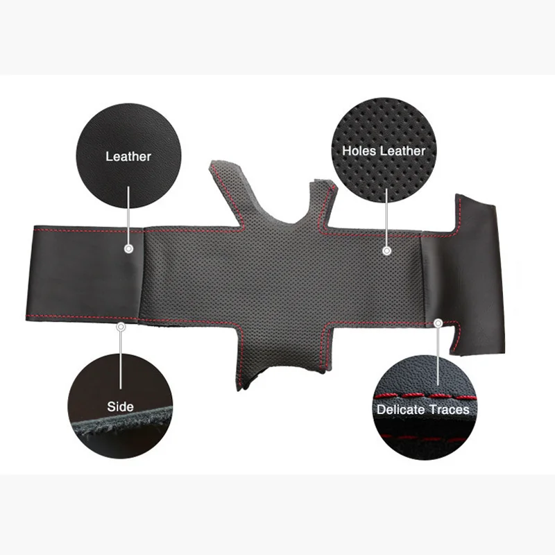 Чехол на руль из искусственной кожи сшитый самостоятельно точно подходит для