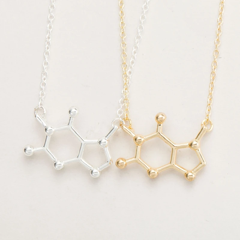 Oly2u New Charateristic Caffeine Molecule Necklaces for Women Dainty Chemistry Elemant Chain Pendant Clavicle Necklace -N138 | Украшения и