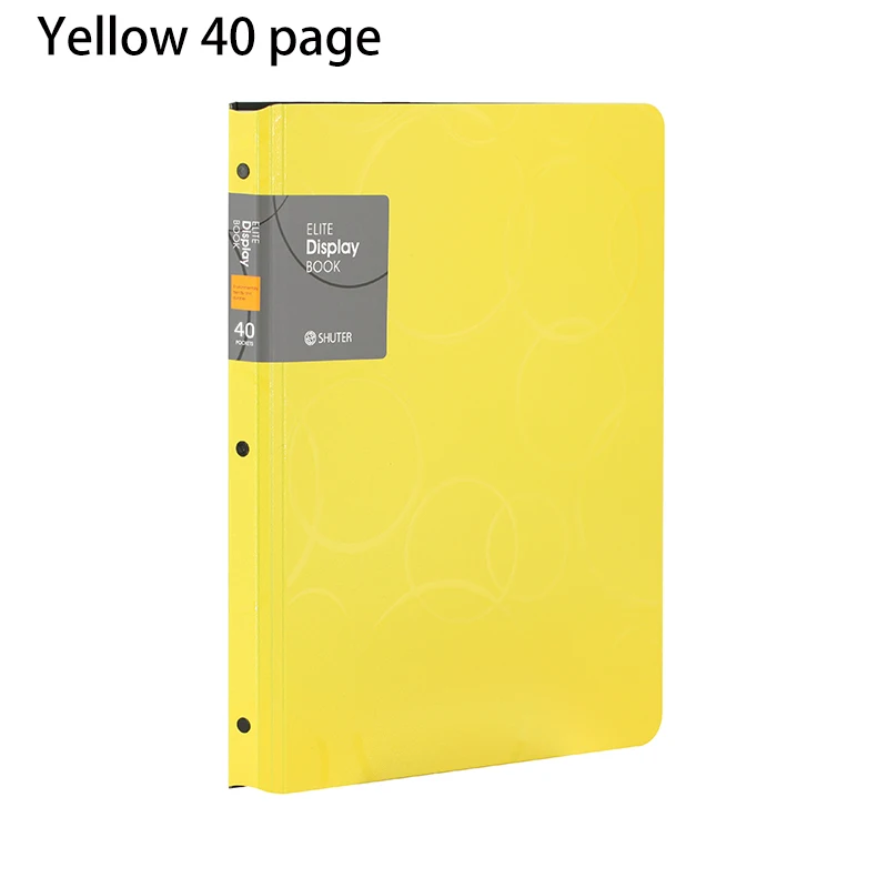 yellow 40page 240*310 мм A4 профессиональная папка для документов 30 40 60 80 страниц папка для презентаций дисплей книга офис бизнес органайзер для документов - Цвет: yellow 40page