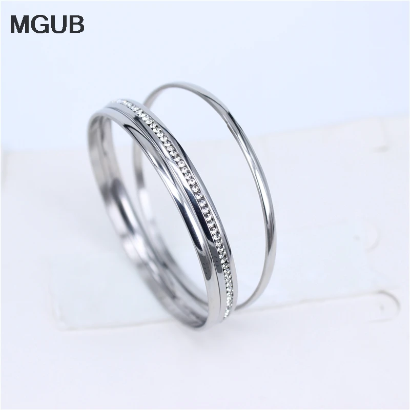 Высокое качество Серебряный цвет 3 в одном Кристальные браслеты 316L нержавеющая