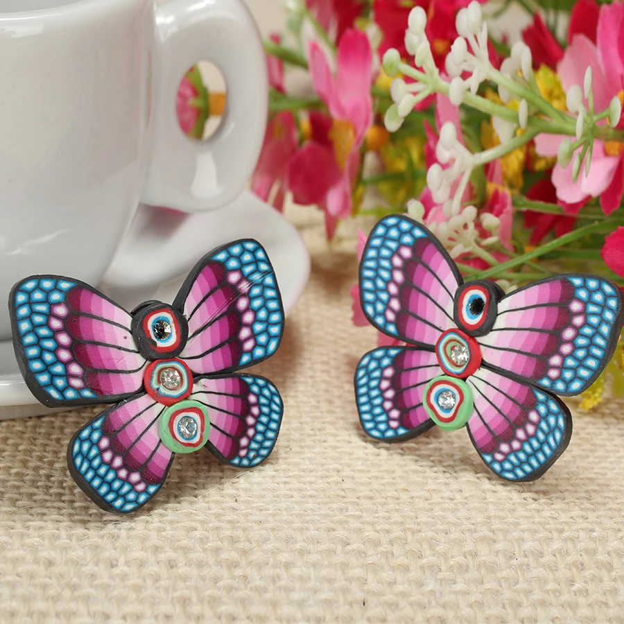 Бусины бабочки из полимерной глины ручной работы 10 шт./лот|polymer pendant|polymer clay pendantclay