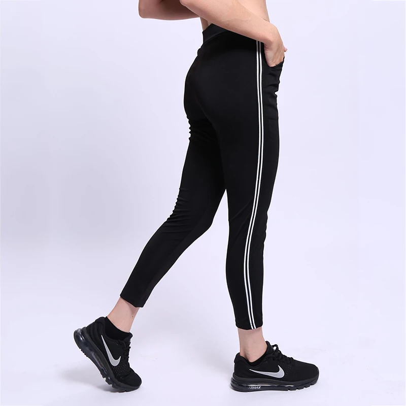 CHRLEISURE Для женщин шаровары Штаны сбоку полосатый впитывает пот и брюки сезон