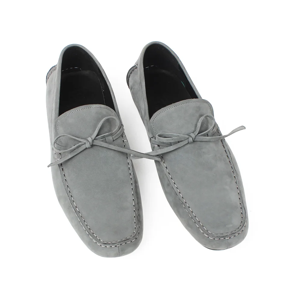 Gray Vikeduo/Мужская Летняя обувь; г.; серая мягкая мужская обувь с бантом; повседневная спортивная обувь; Zapatos Masculino; модная однотонная обувь; Sapatos - Цвет: Gray