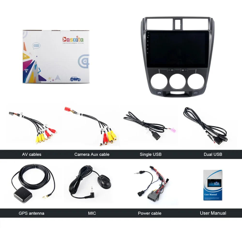1din Android 8,0 Автомобильный мультимедийный для Honda City Navigation 2010 2011 2012 10," ips сенсорный экран авто стерео Поддержка gps wifi RDS