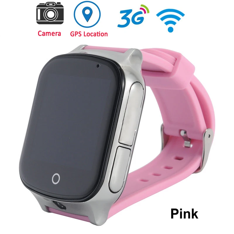 Розовый Смарт-часы для пожилых людей 3g Дети gps Wi-Fi SOS LBS A19 gps часы камера поиск Поиск экстренный вызов 3g Детские умные часы - Цвет: Розовый