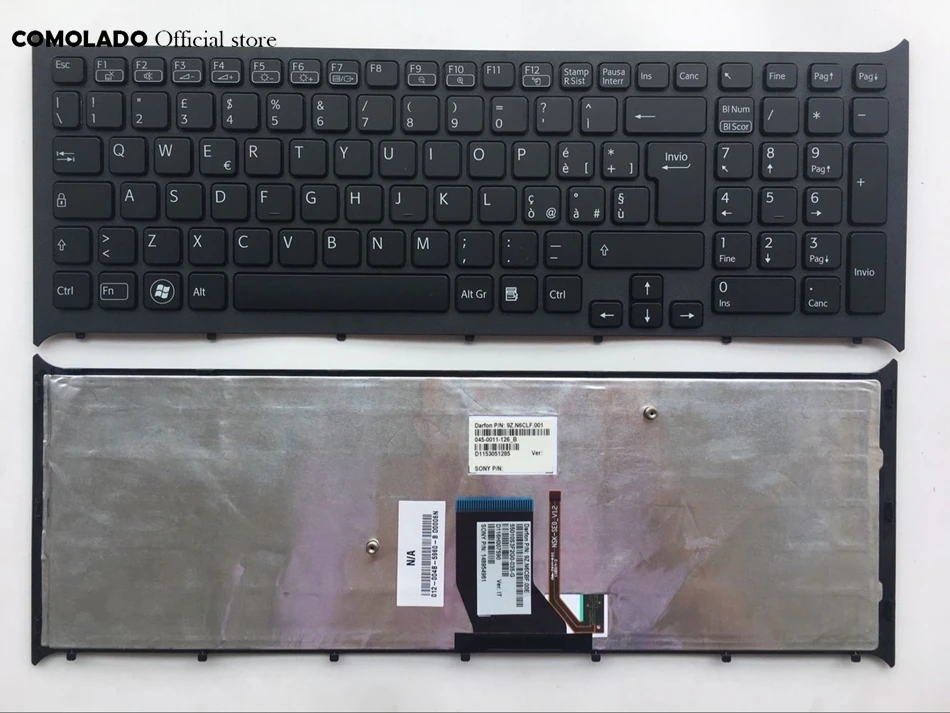 Italian клавиатура для SONY черная с подсветкой рамкой и раскладкой VPCCB VPCCB15FD VPCCB22FD
