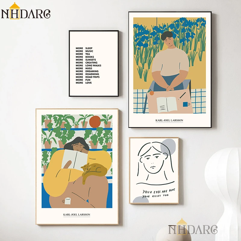 

NHDARC Canvas Printings The Unique Renaissance Style of Retro Fashion Characters Posters and Prints Painting Wall Art Home Decor