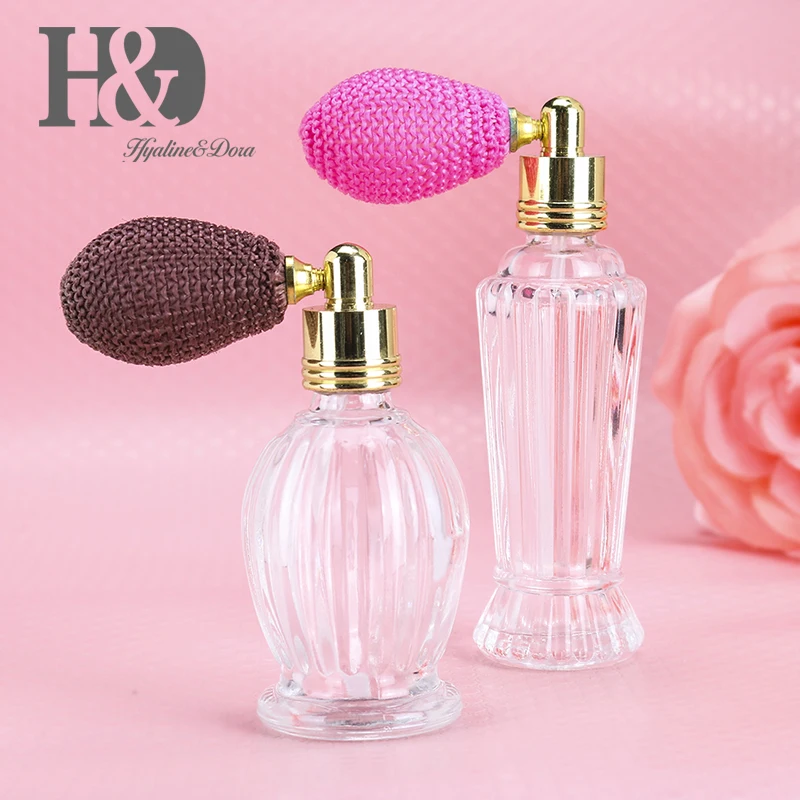 H & D набор из 2 прозрачных винтажных пустых многоразовых флаконов для духов