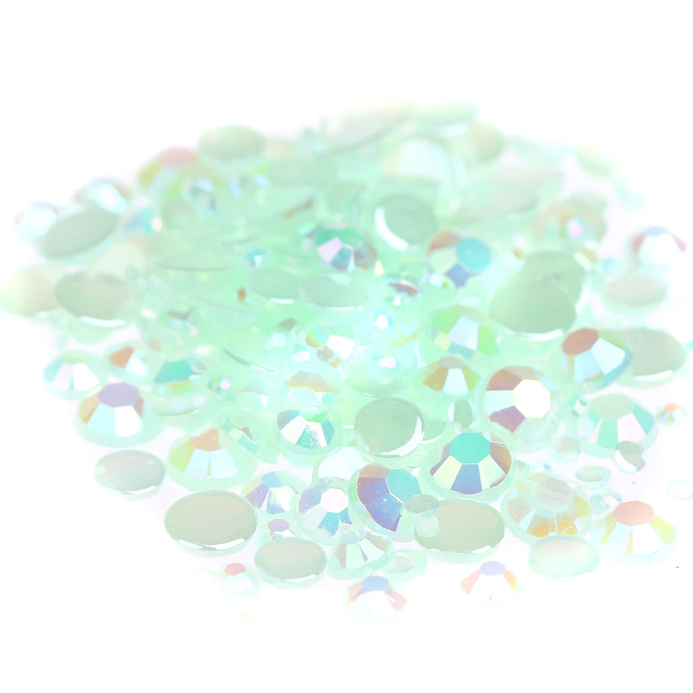 

Newest Fashion Many Sizes Jelly Green Color Acrylic Rhinestones Shoes Clothing Decorations Sparkling Nail Art Decorations