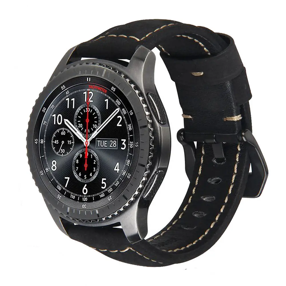22 мм ремешок для часов из натуральной кожи Samsung Gear S3 Frontier классический huawei gt Amazfit