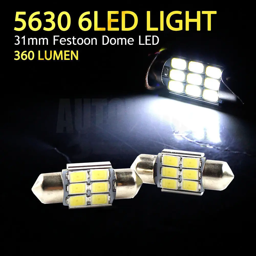

4x для Toyota RAV4 01-12 Festoon 5630 Canbus 6LED DC12V купольный светильник салона автомобиля