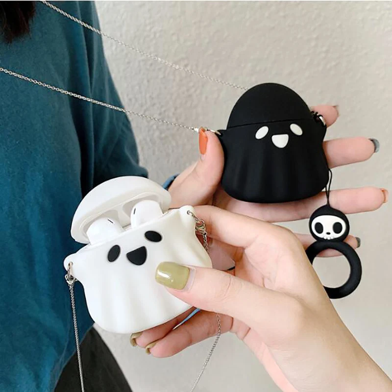 Силиконовый чехол с милым призраком для Airpods 1 2 защитный беспроводных Bluetooth