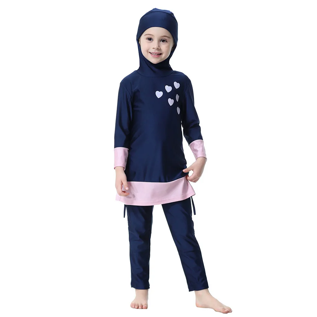2PCS Kids Baby Girls Outfit Toddler Girl clothes set Floral Long Sleeve Swimsuit Swimwear Bathing Swimming Suit | Детская одежда и