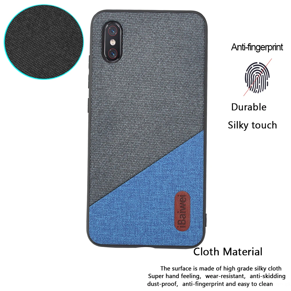 for Xiaomi Mi 8 Explorer Case Cloth Texture Splice Fabric silicon Soft Edge Protect Cover Mi8 Drop-Resistant Phone |