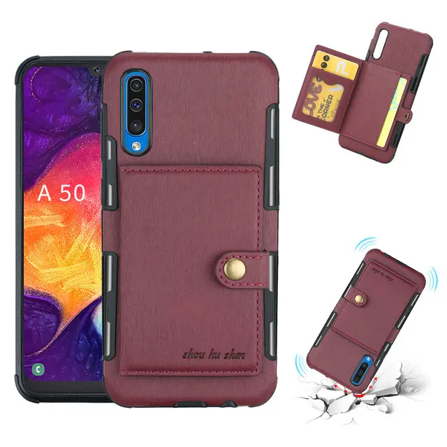 Матовая ткань флип для Coque samsung A50 чехол A20 samsung A70 чехол слот для карт кошелек чехол на заднюю панель телефона для Samsugn Galaxy A30 крышка A10