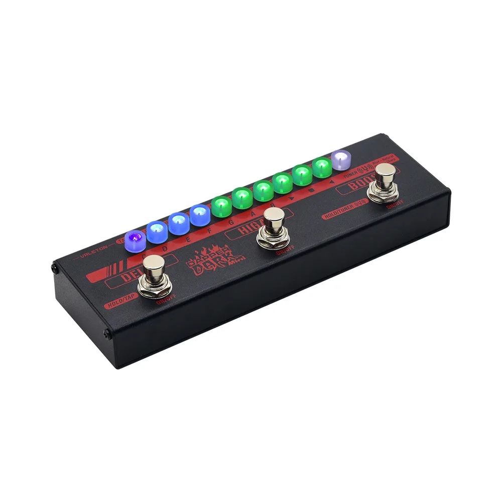 Valeton Dapper Dark Mini Effects Strip Pedal с тюнером усилителем высоким коэффициентом усиления и