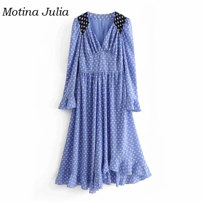 Motina Julia 2019 шикарное Макси платье в стиле бохо пляжное длинное Весна Лето Большой