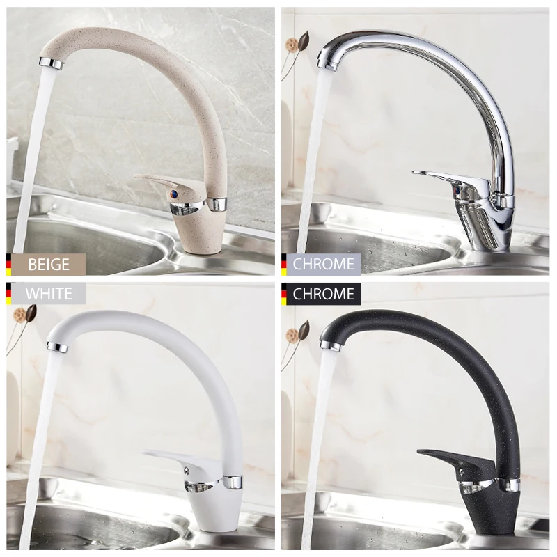 LEDEME Смеситель для кухни с гайкой латунь Цвет: хром / чёрный белый|kitchen faucet|faucet