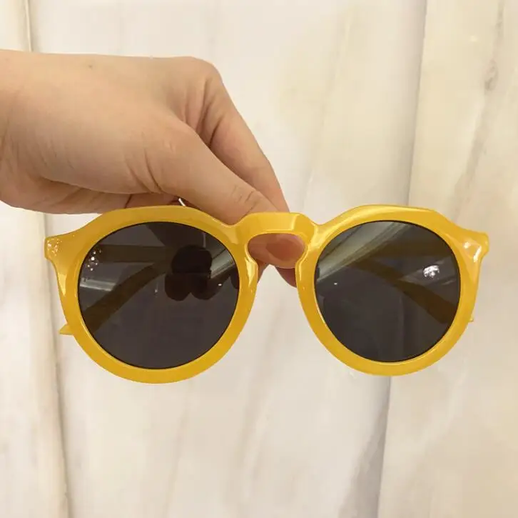 New jelly color sunglasses female tide retro UV protection eyewear sunglasses - Цвет линз: Цвет: желтый