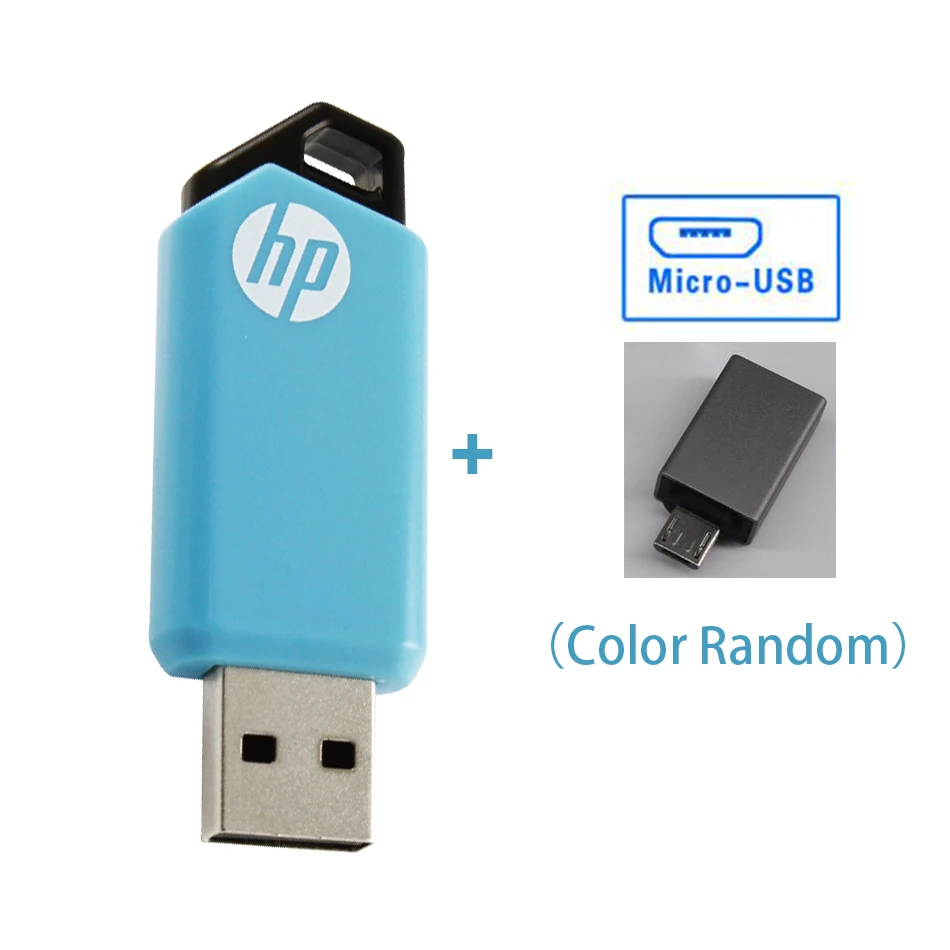 hp V150W без крышки водонепроницаемый USB флэш-накопитель cle USB флеш-накопитель usb-накопитель для внешнего хранения данных флэш-накопитель 64G 32G флешка - Цвет: Free Micro Adpter
