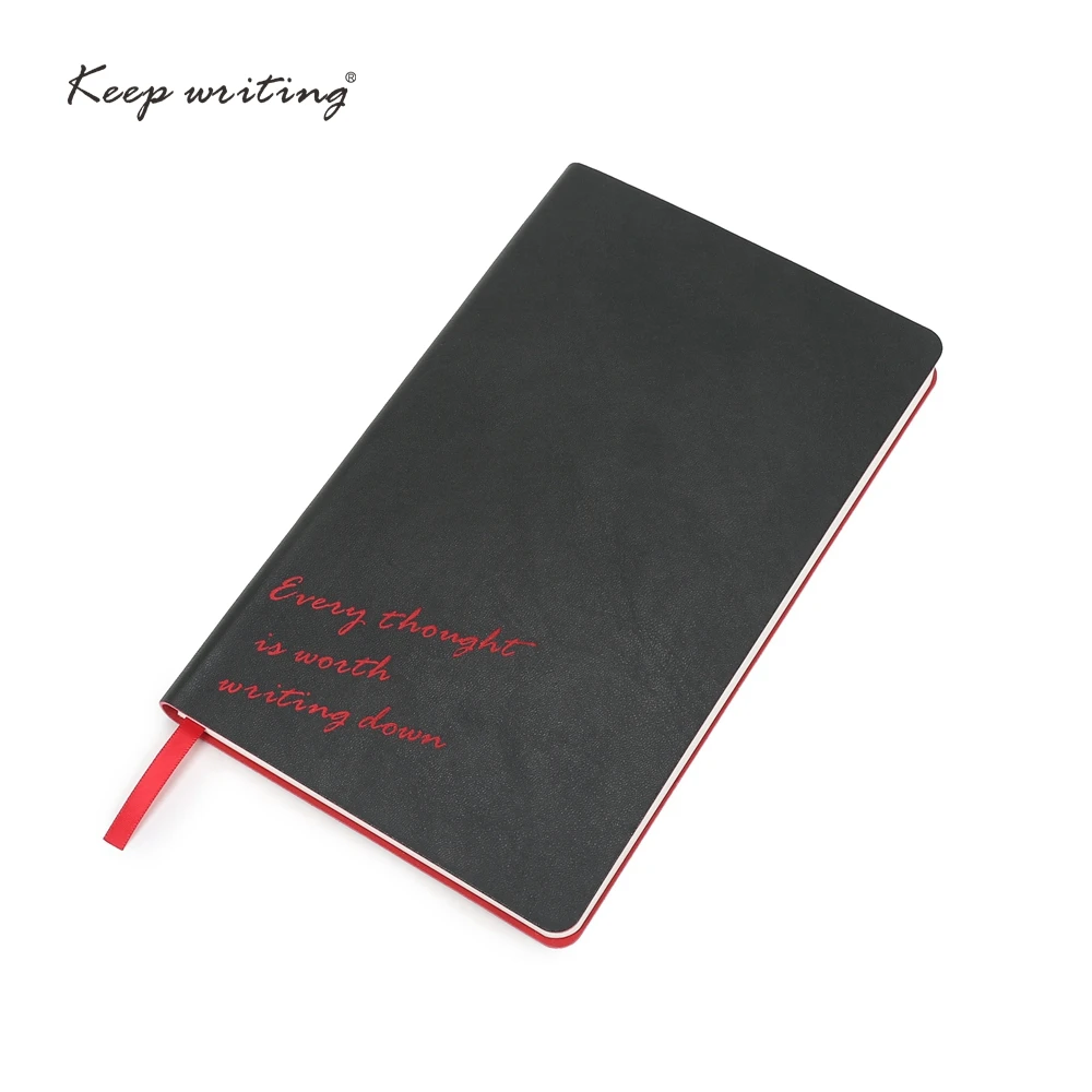 

LOGO Customized Black notebook A5 journal Diary PU leather soft cover lined pages planner notepad school stationery 100gsm paper