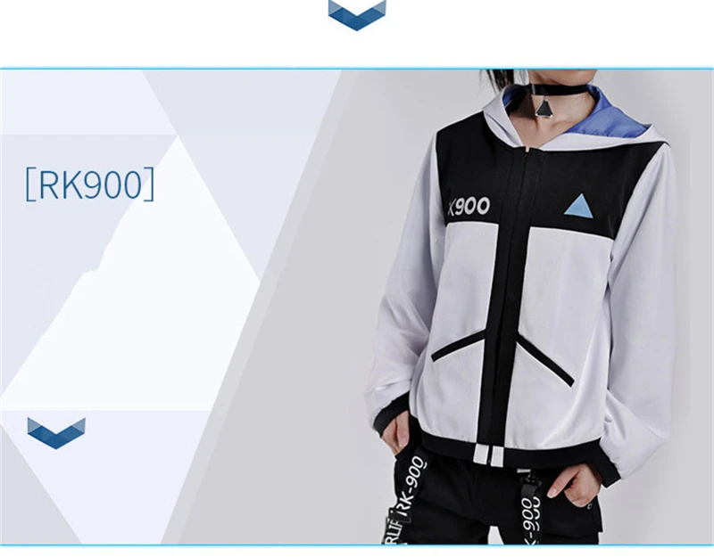 Детройт: стать человеком Коннор RK800 и RK900 Косплей Костюм повседневные костюмы Хэллоуин Куртка униформа Одежда Пальто Толстовка