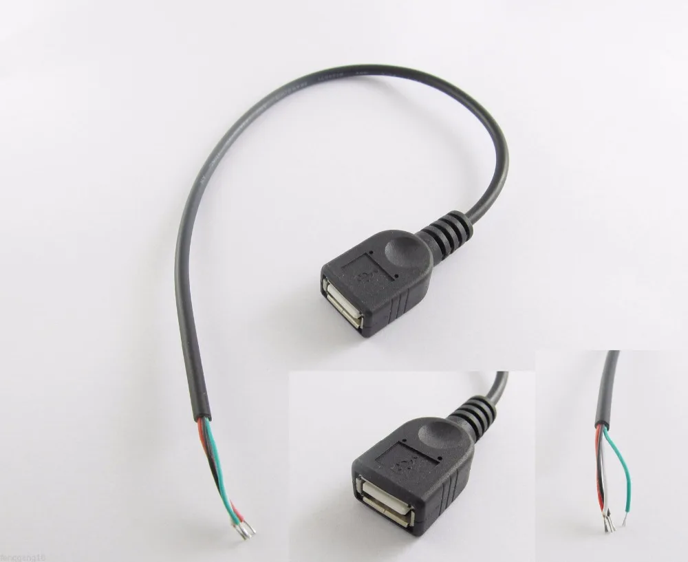 

5 шт., 4-контактный разъем USB 2,0, для передачи данных и зарядки, 30 см