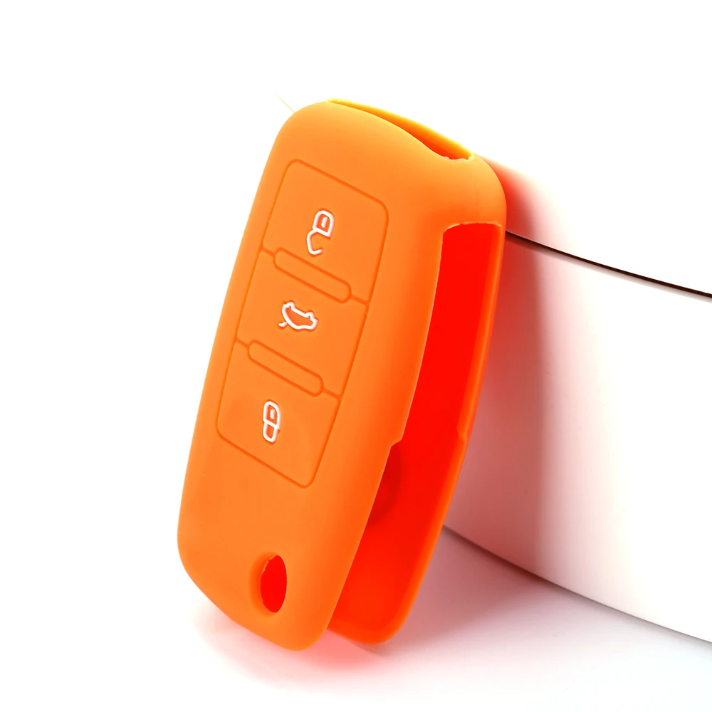 Трендовый продукт Мягкая силиконовая резина 3 кнопочный ключ автомобиля чехол
