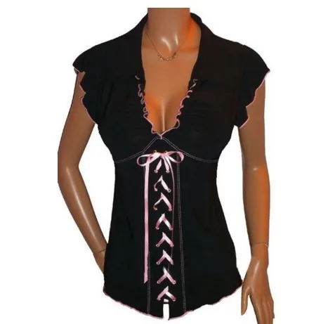 Новая летняя женская блузка свободная рубашка с коротким рукавом шифоновая