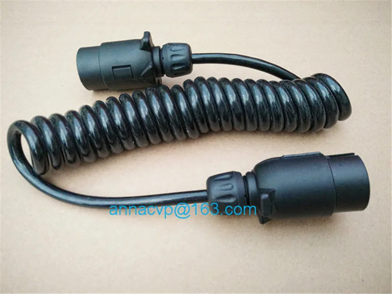 Кудрявый кабель спиральный 3 м 2x7 pin 12V пластиковые вилки трейлера для трейлеров