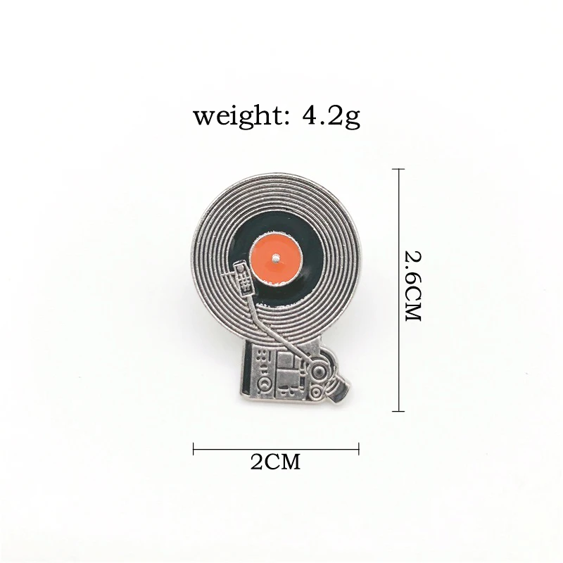 Креативная музыка серебро CD эмаль брошь круглая Геометрическая значок джинсовая