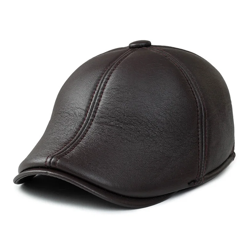 Шапка зимние наушники среднего возраста модные мужские уличные шапки вперед