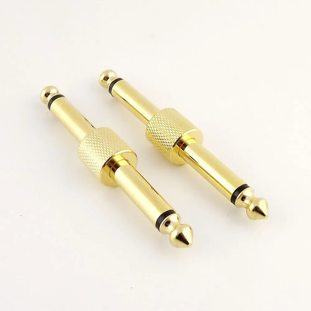 

10pcs Gold 6.35mm 1/4 Inch Mono TS Male to Male Plug Coupler Audio TS Adapter Connector