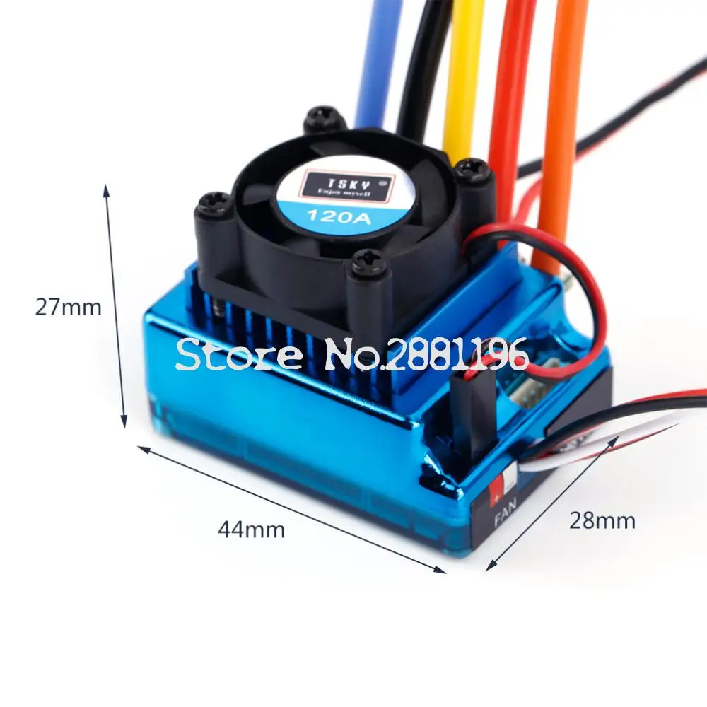 Бесколлекторный регулятор скорости 120A ESC для гусеничного автомобиля 1/16 1/10 1/12 RC |