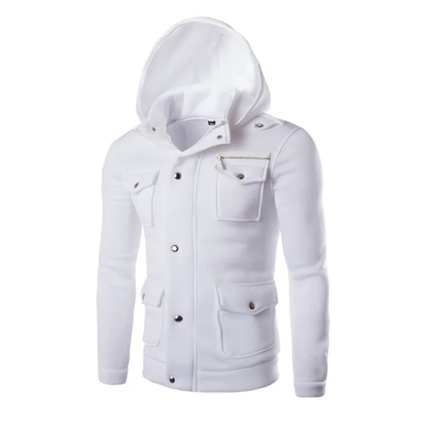 Free shipping men's sweater hot explosion models hooded multi-pocket design fashion casual sweater