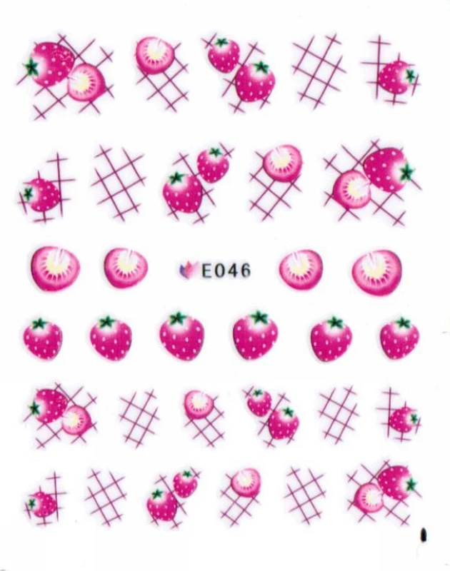 Самоклеющиеся 3D татуировки для ногтей фрукты клубника страмония лилия Подсолнух