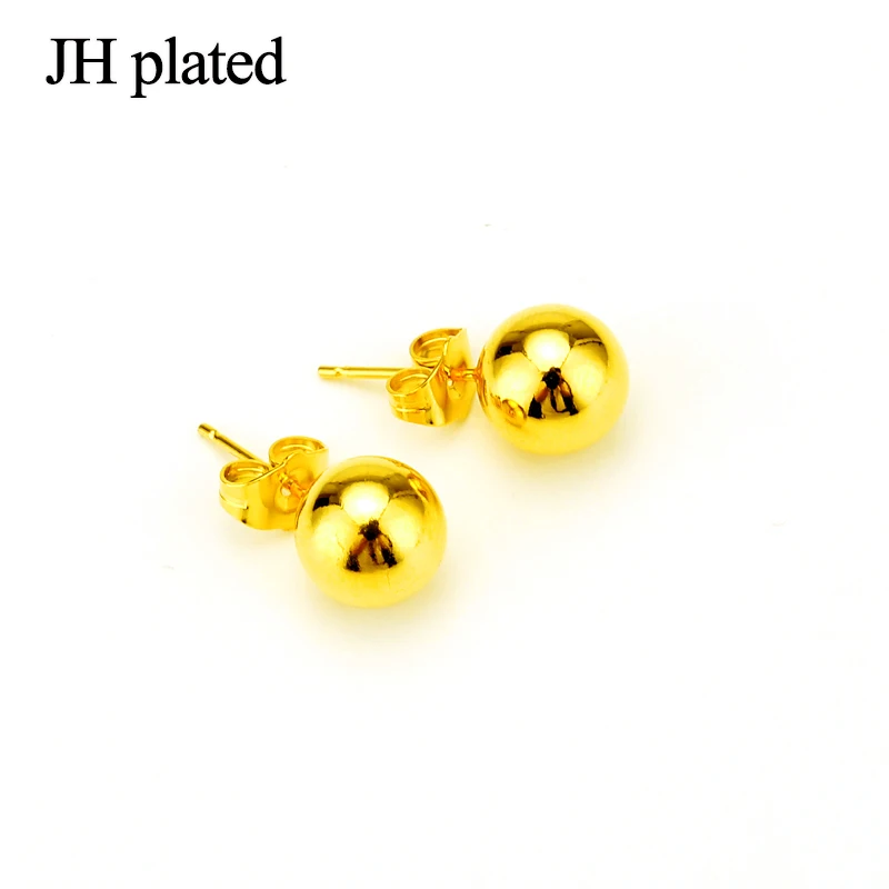 Серьги шарики для женщин JHplated epio Middle East African 24K 4 мм и 6 8 12 мм|ear studs|ball earringsearrings for women |