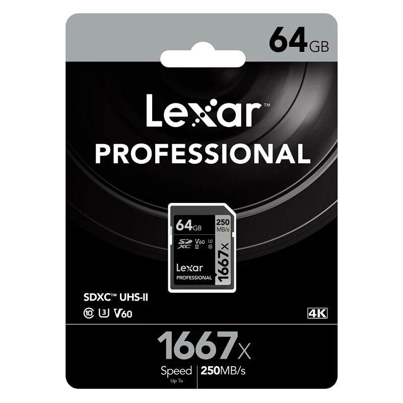Оригинальные Карты памяти Lexar 250 МБ/с./с класс 10 SD 1667X UHS II U3 SDHC 64 ГБ 128 256 карта для