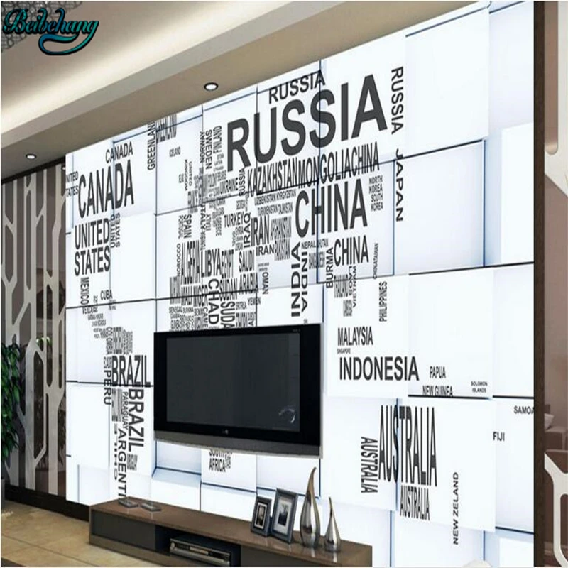 

beibehang Large Custom Wallpaper Mural Fashion Simple Cubic Square Map Background Wall Mural