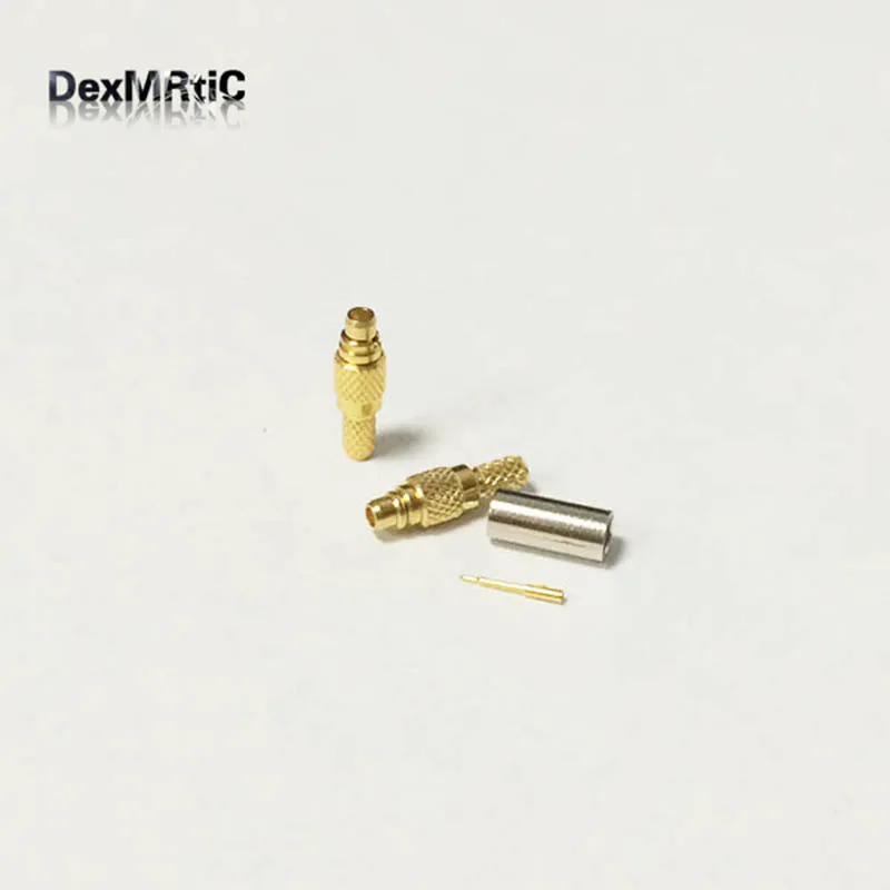 Штекер MMCX обжимный РЧ разъем для RG316 RG179 RG174 прямой позолоченный 1 шт. |