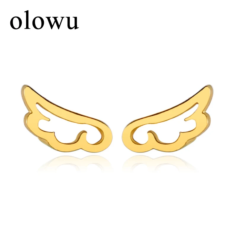 Olowu модное ювелирное изделие женские повседневные золотые серьги гвоздики с