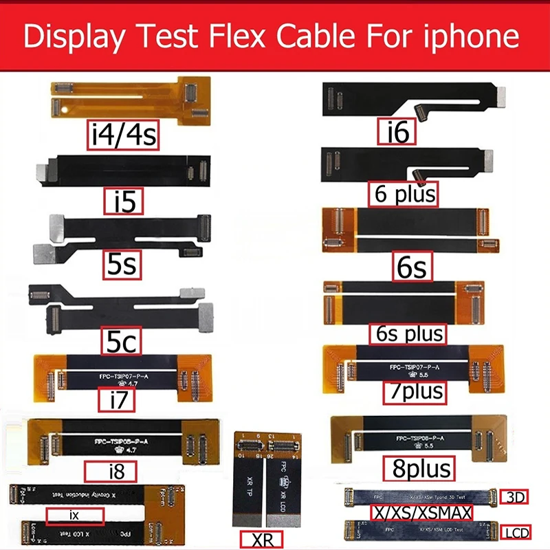 ЖК дисплей тест Расширенный и 3D сенсорный экран гибкий кабель для iphone X XS MAX XR 4s 5s 5c