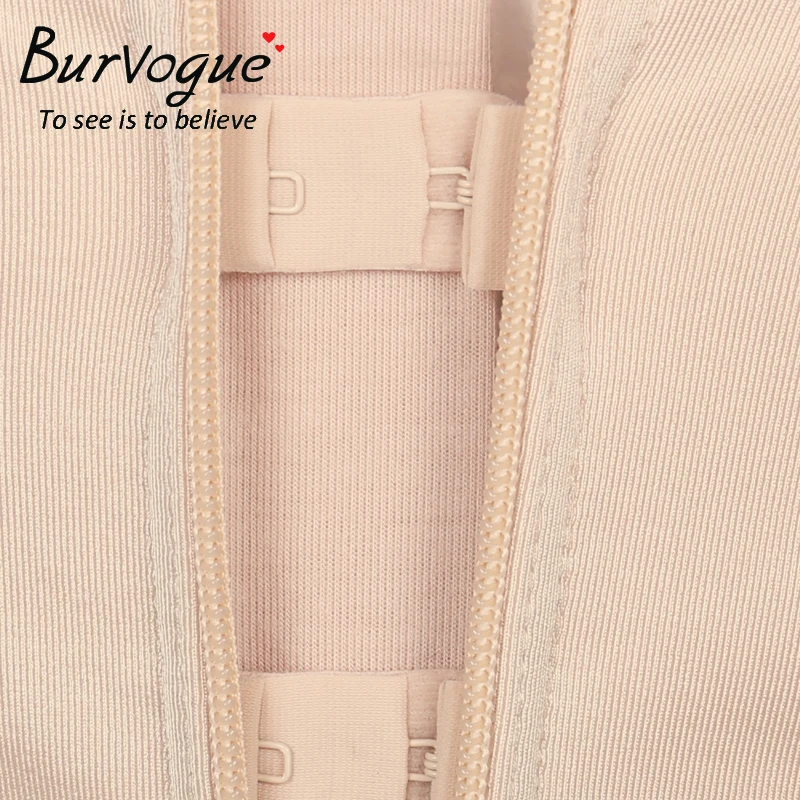 Burvogue, женское нижнее белье больших размеров с клипсами или молнией, моделирующее белье на лямках, Корректирующее белье для похудения, Утягивающее нижнее белье