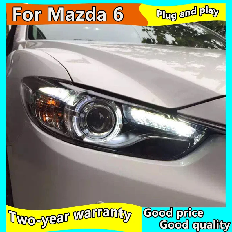 Car Styling for Mazda 6 Headlights 2013-2016 Mazda6 Atenza LED Headlight DRL Hid Head Lamp Angel Eye Bi Xenon Accessories