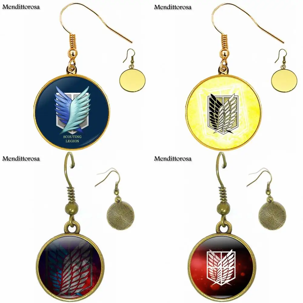 Новое поступление бронзовые/серебряные/Золотые серьги клипсы атака на Титанов