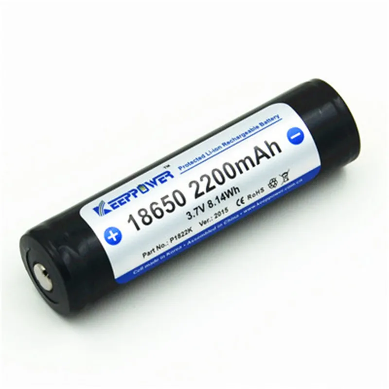 1 шт. Keeppower 18650 2200 мАч 3 7 в Втч защищенная литий ионная аккумуляторная батарея