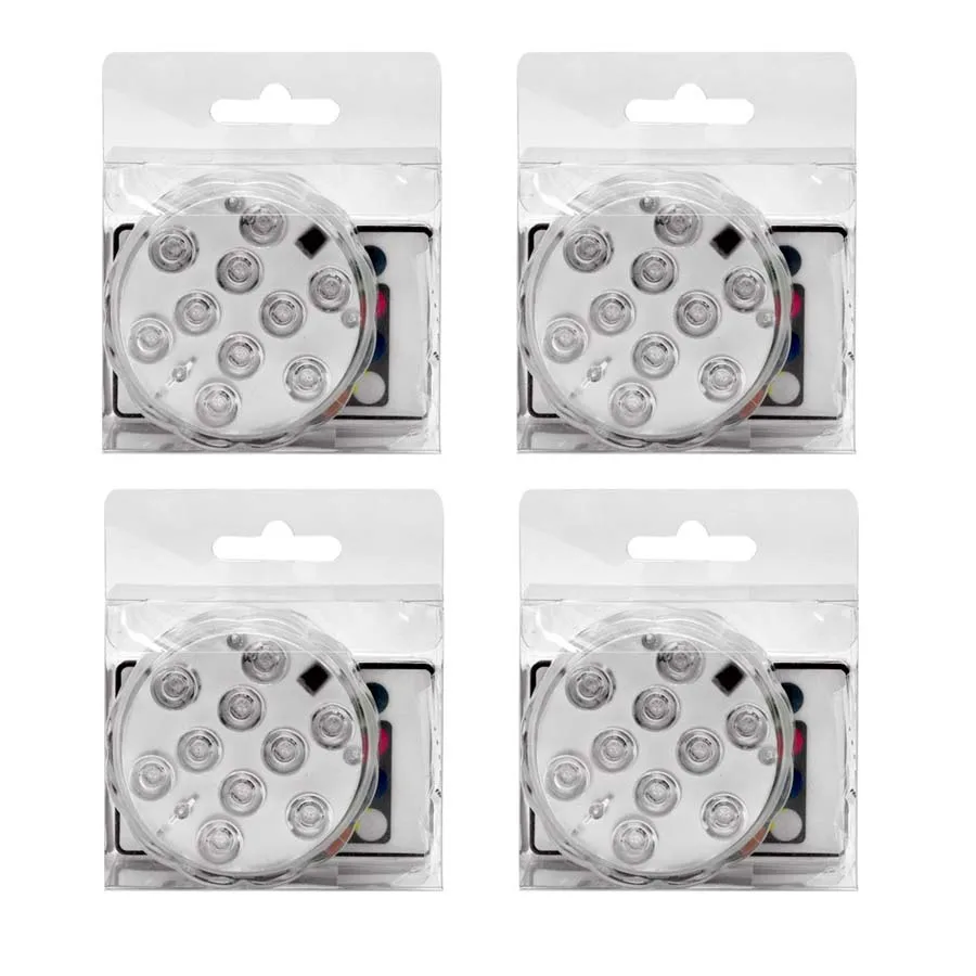 4 шт./партия RGB светодиодный подводный свет с батареей IP67 водонепроницаемый