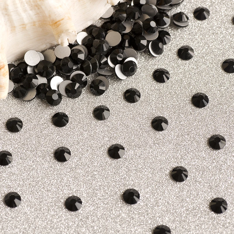 YANRUO SS30-SS34 288pcs Jet Crystal Non Hotfix Black Стразы Flatback одежда для ногтей разразы | Дом и сад