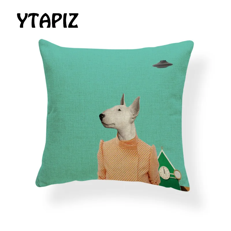 Простая подушка с изображением животных и ветра квадратная наволочка 17x17 дюймов